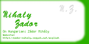mihaly zador business card