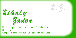 mihaly zador business card
